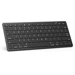 OMOTON Ultra-Slim Wireless Bluetooth Keyboard for iPad Pro 11/12.9, iPad Air 4 10.5, iPad 9th 2021/ 8th 2020 /7th Generation 10.2 inch, iPad 9.7, iPad Mini, All iPhones,Black