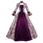 KUIH Women Medieval Dresses Renaissance Costumes Ladies Bell Sleeve Gothic Dress Womens Court Gowns Vintage Dress Plus Size Dress Elegant Retro Goth Ball Gown Dress Halloween Dress Cosplay Costumes