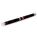 Door-Frame Pull-Up Bar Home Exercise Workout Training Gym Bar Chin Up Adjustable Fitness Heavy-Duty Metal and Foam Chin-Up Pole 60-100cm Black-Red - Vivo Technologies