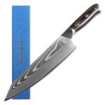 Gourmetop Chef Knife, Damascus Chef Knife 8 inch, Japanese Chef Knife Damascus Steel Kitchen Knife, Sharp Cooking Knife with Exquisite Pakkawood Handle