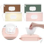 4 pack Baby Wipes Dispenser [New Version-One Press Open],Portable Wipe Pouch,Refillable Wipe Holder, Baby Wipes Container Reusable Wet Wipes Bags Pouch for Travel（C)