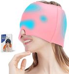 KINSCO Migraine Relief Cap(Double Pack of About 666g) can be Cold hot Compress, Physical Headache Relief Cap, migraine ice Head Pack ice Pack for Tension sinusitis Swelling Cooling Eye mask (Pink)