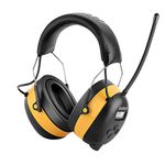 ZOHAN EM042 AM/FM Radio Headphone with Gel Pads,Ear Protection Noise Reduction Safety Ear Muffs,Ultra Comfortable Hearing Protector for Lawn Mowing and Landscaping(Yellow with Gel Ear Pads)