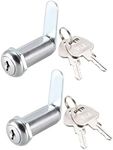 uxcell Cam Lock 1-1/2" Cylinder Long Cabinet Locks with No.3 Cam, Fits for 1-3/8" Thickness Panel Keyed Different 2Pcs