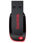 Sandisk Cruzer Blade USB Flash Drive 32GB USB Type-A 2.0 Black Red (32GB, USB Type-A, 2.0, Slide, Black, Red)