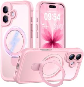 MOCCA Design for iPhone 17 Case, Compatible with Magsafe [Premium Invisible Magnetic Ring Stand] [Military Drop Protection] Full Camera Guard Translucent Matte Slim Phone Cover 6.3",Pink