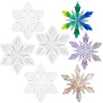 4Pcs Christmas Resin Molds, Snowflake Silicone Mold Resin Ornament Molds for Epoxy Resin, Snowflake Resin Mold for Casting Christmas Ornaments, Christmas Molds for DIY Xmas Pendant Home Decoration