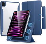 ESR for iPad Pro 12.9 Case, iPad 12.9 Pro Folio Case (2022/2021, 6th/5th Generation) with Pencil Holder, Detachable Magnetic Cover, Vertical Stand, Rebound 360 Series, Blue