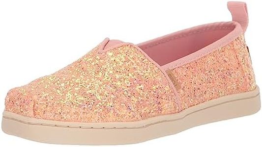 TOMS Unisex-Child Alpargata Loafer Flat, Pink Glitter, 4 Big Kid