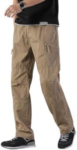 THE FEBZA Men’s Cargo Pants | Casual Cotton Cargo Trousers for Men | Regular Fit Multi Pocket Outdoor Travel Pants | Stylish Comfortable Casual Bottom Wear for Men(1690_CK_38) Cream