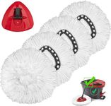 4 Pack Spin Mop Replacement Heads Microfiber Mop Refills Compatible with Vileda/Ocedar Mop 1 Tank System Replace Head Safe for Cleaning All Hard-surfaced Floors includes 1 Extra Mop Replacement Base