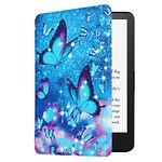 CIAOYE Case Compatible with 6.8" Kindle Paperwhite (11th Generation-2021) & Kindle Paperwhite Signature Edition, Light Shell Cover with Smart Auto Wake/Sleep for Kindle Paperwhite 2021, Blue Butterfly