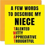 Rude Birthday Cards for Niece - Few Words Describe Tw*t - Joke Happy Birthday Card for Niece from Auntie Uncle, Banter Birthday Gifts, 145mm x 145mm Offensive Greeting Cards for Niece