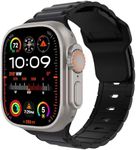 MoKo Bands Compatible with Apple Watch Ultra 2/Ultra Band,Bracelet Apple Watch Ultra Strap for Men Women 49mm 46mm 45mm 44mm 42mm,Silicone Replacement Band for iWatch Series 10 9 8 7 6 5 SE,B/Coalbk