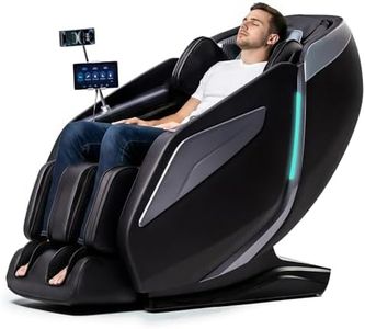 RelaxRelife Ganzkörpermassagesessel mit Zero Gravity Body Scan 4D Intelligent Shiatsu Massage, Rücken/Beinheizung mit AI Sprachsteuerung Bluetooth Lautsprecher SL Track Massage Schwarz
