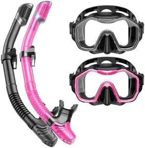 Snorkeling Gear for Adults Kids, Kwambiri Dry-Top Snorkel Set, 180°Panoramic Wide View Diving Mask Breathing Freely Snorkel Mask for Snorkeling Scuba Diving Swimming Travel