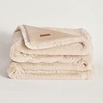 UnHide Marshmallow - Faux Fur Blanket - Heavy Weight, Extra Soft Blanket - Made from Recycled Materials - Machine Washable - Queen Size (60" x 80") - Beige Bear