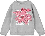 Bioworld Gloomy Bear Multiple Character Poses Crew Neck Long Sleeve Athletic Heather Boy's Sweatshirt-Medium