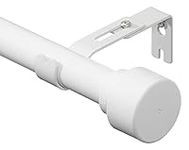 White Curtain Rods for Windows 28 to 48 Inch, 1 Inch Heavy Duty Curtain Rod Set with Adjustable Brackets Outdoor Single Window Rods(2.3-4 Ft)