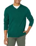 Amazon Essentials Men's V-Neck Sweater (Available in Big & Tall), Dark Green, M