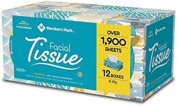 Member's Mark Member's Mark Soft & Strong Facial Tissues, 12 Flat Boxes, 160 2-ply Tissues Per Box