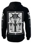 Mens Gothic Hoodie Cult Priest Satanic Occult Fashion Black Hooded Zip Up Sweater (l)