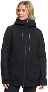 Roxy Women's Stated Insulated Snow Jacket with DryFlight Technology, Small, True Black