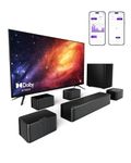 ULTIMEA 7.1 Sound Bar for TV, with Dolby Atmos, APP Control, 4 Wired Surround Speakers, 460W Surround Sound System for TV with 6.5" Wireless Subwoofer, Home Theater Sound System, Poseidon D80