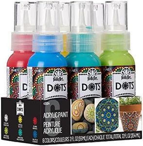 FolkArt Dots Set, 6 Piece Acrylic Paint Kit Featuring 6 Colors for DIY Indoor & Outdoor Multi-Surface Craft Projects, 49904