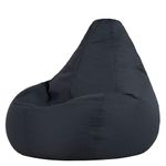 Bean Bag Bazaar Dalton Outdoor Bean Bag Chair, Charcoal Grey, Garden Chair, Water Resistant Fabric, Gaming Beanbag with Filling Included, Garden Seat, Outdoor Seating