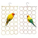 2 Pcs Parrot Swing Hanging Toys, Bird Climbing Rope Net Ladders Cage Toys pet Activity Toy for Parakeet Budgies Cockatiel Cockatoo Conure (Random Color)