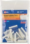 Avery Insertable Self-Adhesive Tabs with Printable Inserts, 1", Permanent Adhesive, Clear, Pack of 25 Index Tabs (16221)