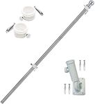 MTB Supply 6’ Stainless Steel Flag Pole with Bracket and Two Ring Clips Tangle Free Spinning, for House Estate Garden Yard Use…