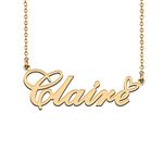 Unique Name Necklace Gold with Heart Customized Jewelry Gifts for Women Claire