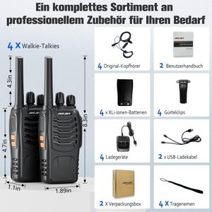 JUCJET 88E Walkie Talkies 4-Pack – Long Range Two-Way Radios