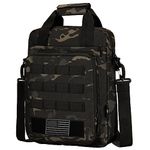 ZHIERNA Tactical Briefcase, Laptop Messenger Bag, Heavy Duty MOLLE Shoulder Pack Handbag for Men(Black Cp)