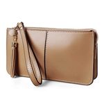 befen Genuine Leather Wristlet Clutch Wallet Cell Phone Purse for Women, Women's Small Multi Pocket Cell Phone Bag with Card Slots & Wrist Strap