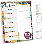 Decorably Weekly Meal Planner with Grocery List Detailed - Weekly Meal Planner Notepad - 52 Easy Tear-Off Sheets Meal Planner and Grocery List, 8.5x11" Spring-Bound Meal Planner Magnetic Meal Planner