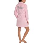 Juicy Couture Women's Super Soft Luxe Plush Shawl Collar Robe, Lola Pink, Small-Medium