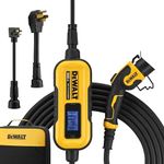 DEWALT Portable Electric Vehicle (EV) 120-240V Level 2 Charger up to 32 Amps, CSA Certified Indoor/Outdoor, NEMA 5-15 and 14-50 Plug Adapters Included, 25 ft. Cable