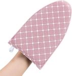 YUDOTE Clothings Steamer Iron Board Heat Resistant Mitts Protect Hand from Steam Burns,Mini Handhold Ironing Glove Style Board for Easy Wrinkles Elimination, Plaid Pink