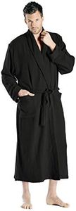 Cashmere Boutique: 100% Pure Cashmere Full Length Robe for Men (Color: Black, Size: Small/Medium)