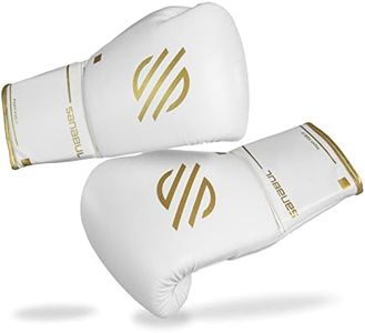 Sanabul Gold Strike Professional Boxing Gloves Muay Thai MMA Gloves Pro Sparring Gloves for Men & Women Training Kickboxing Gloves - White Laces, 12 oz