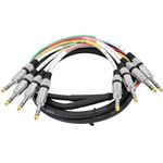 4 Channel 1/4" TRS Snake Cable - 10 Feet Long - Serviceable Ends - Pro Audio Effects Snake for Live Live, Recording, Studios, and Gigs - Patch, Amp, Mixer, Audio Interface 10'