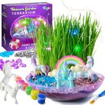 Bryte Light Up Unicorn Terrarium Kit for Kids - Grow Plant, Castle, Paint Set, Crystal Rock, Fairy Garden Lights, Arts & Crafts, STEM Activities, Birthday Gifts, Toys for Girls Aged 4 –12 yrs