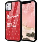 Idocolors Red Cute Case for iPhone 6/iPhone 6s,Soft Flexible TPU Bumper&Aluminum Hard Back Ultra Slim Shockproof Girly Design Merry Christmas Snow Protective Cover iPhone 6s Case