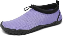 Mishansha Womens Water Shoes Mens Wide Toe Box Toe Swim Beach Shoes Quick Dry Non Slip Grape Purple 5.5 Women/3 Men