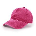 UltraKey Washed Cotton Sport Outdoor Sun Baseball Cap Hip hop Casual Hat Snapback Rose Red