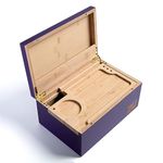 CALI Large Stash Box Smoking Accessories Storage - 100% Natural Bamboo - With Sliding Rolling Tray - Width 10.5” x Height 5” x Depth 7” 27cm x 13cm x 18cm (Purple)