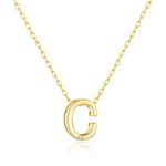 Philip Jones Gold Plated Initial Necklace Letter C Created with Zircondia® Crystals